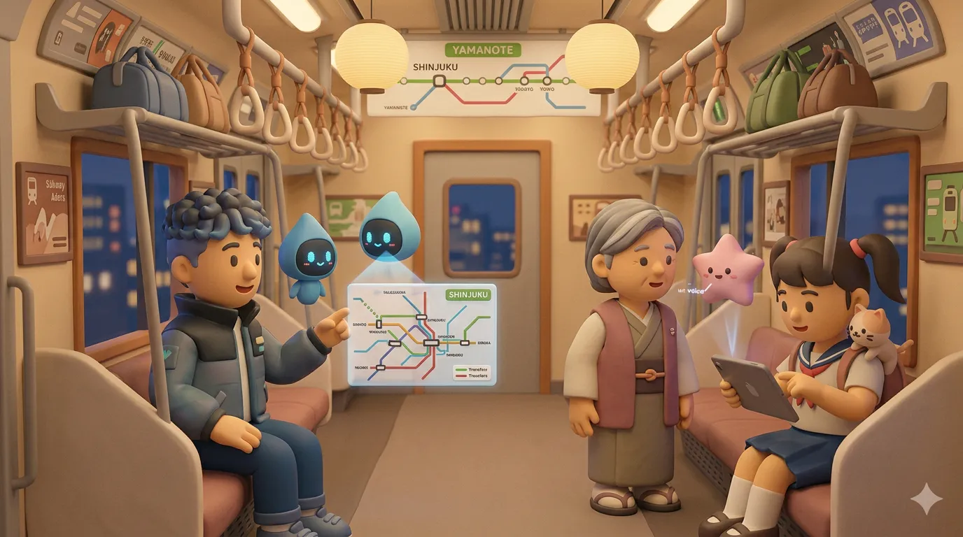 AI assistants on Tokyo trains