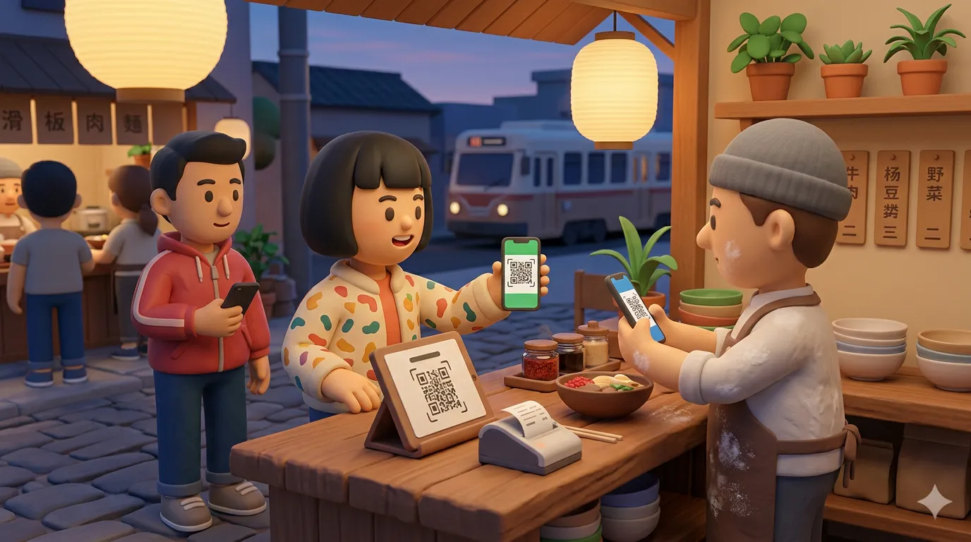 Mobile QR code payments in China