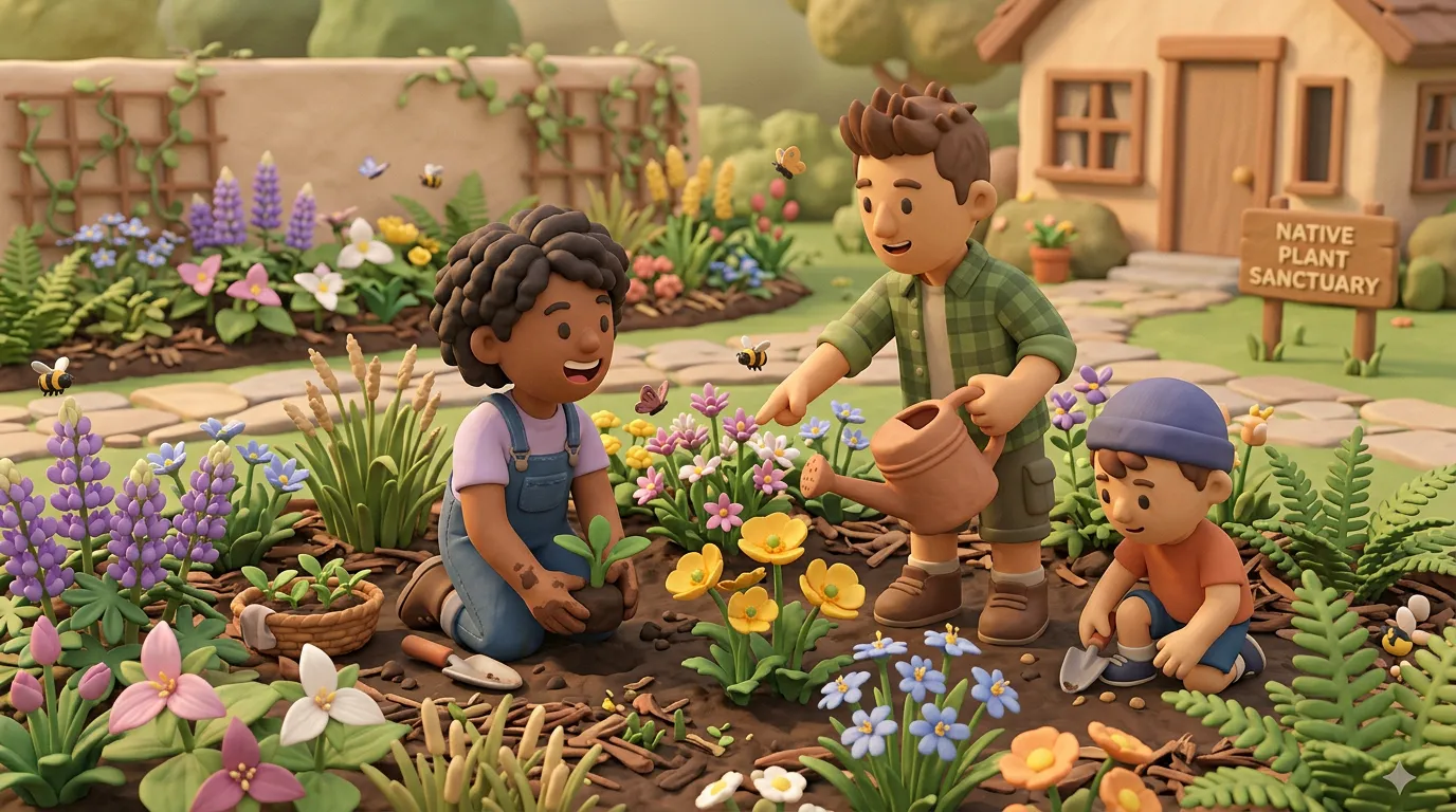 Spring wildflowers and native plant gardens