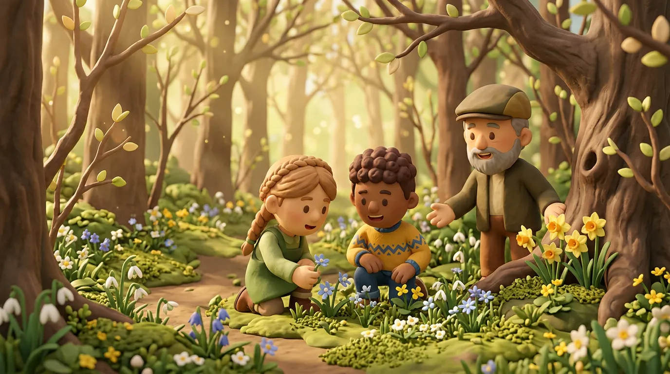 Promenades printanières en forêt et premières fleurs sauvages