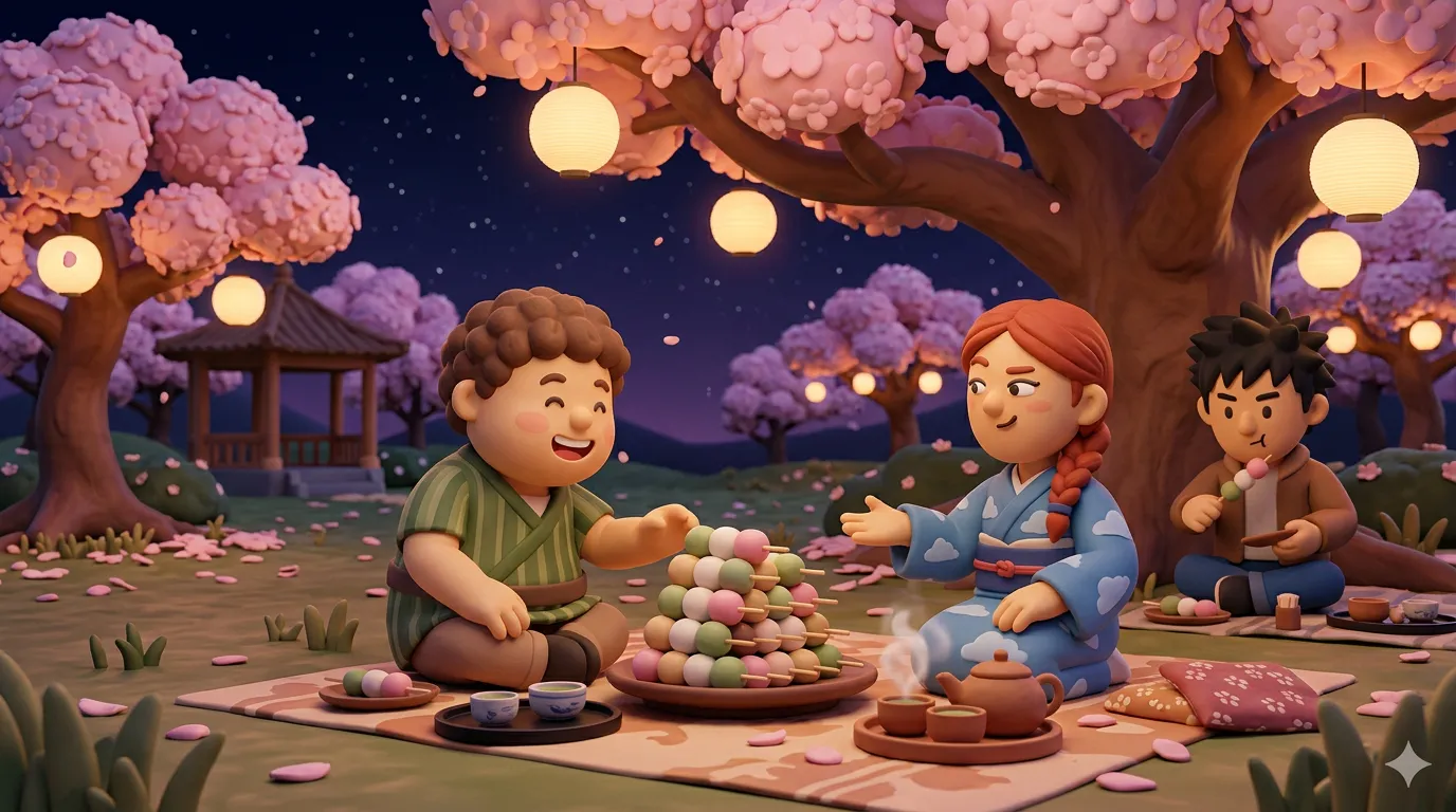 花より団子 cherry blossom proverb