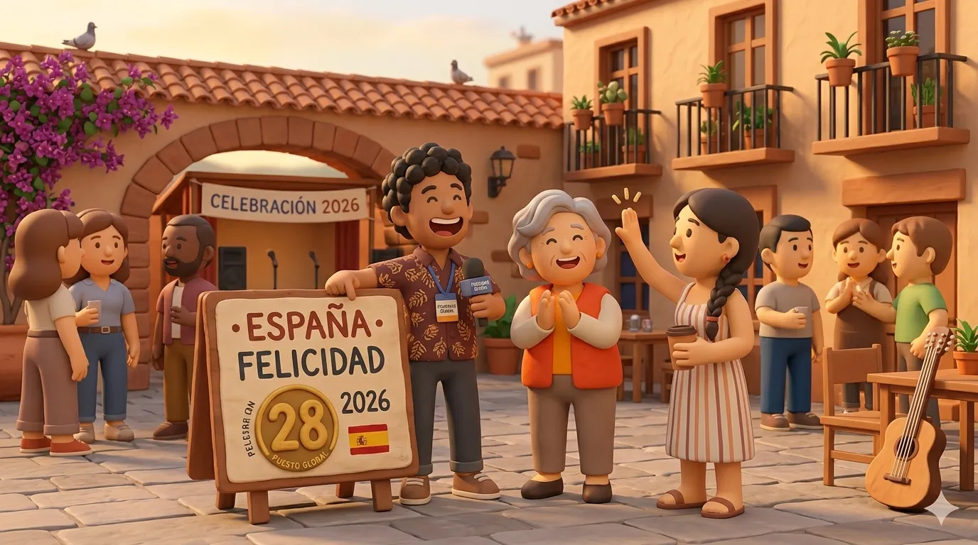 España sube al puesto 28 en el ranking mundial de felicidad 2026