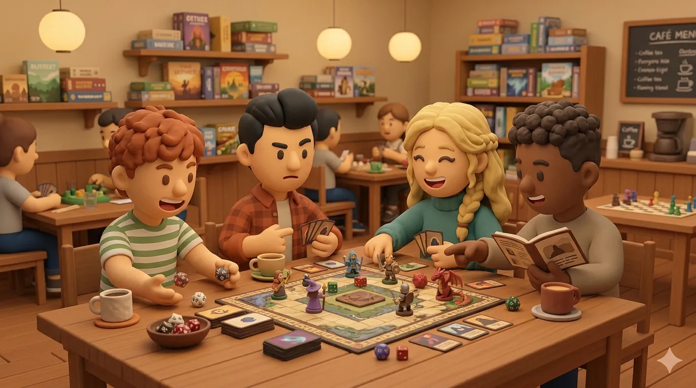 Analog gaming and board game cafés