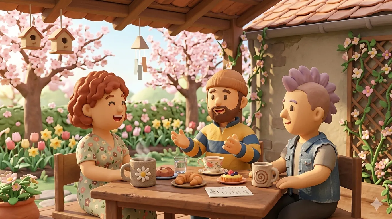 Reconnecting with friends in spring