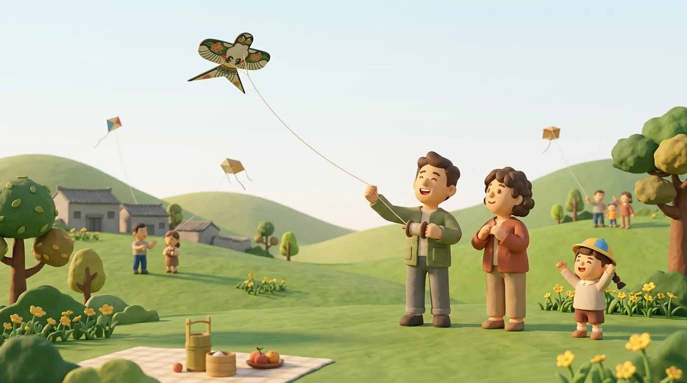 清明踏青放风筝