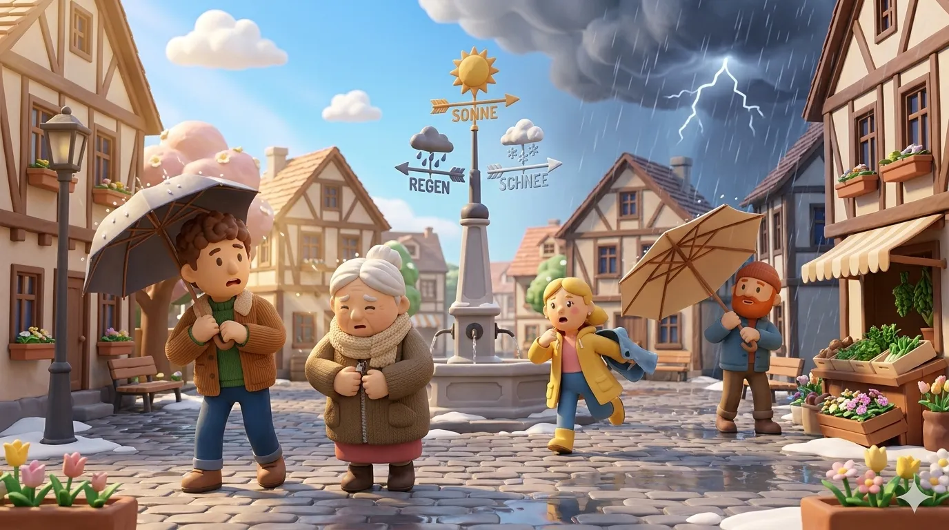 German April proverb — April weiß nicht was er will