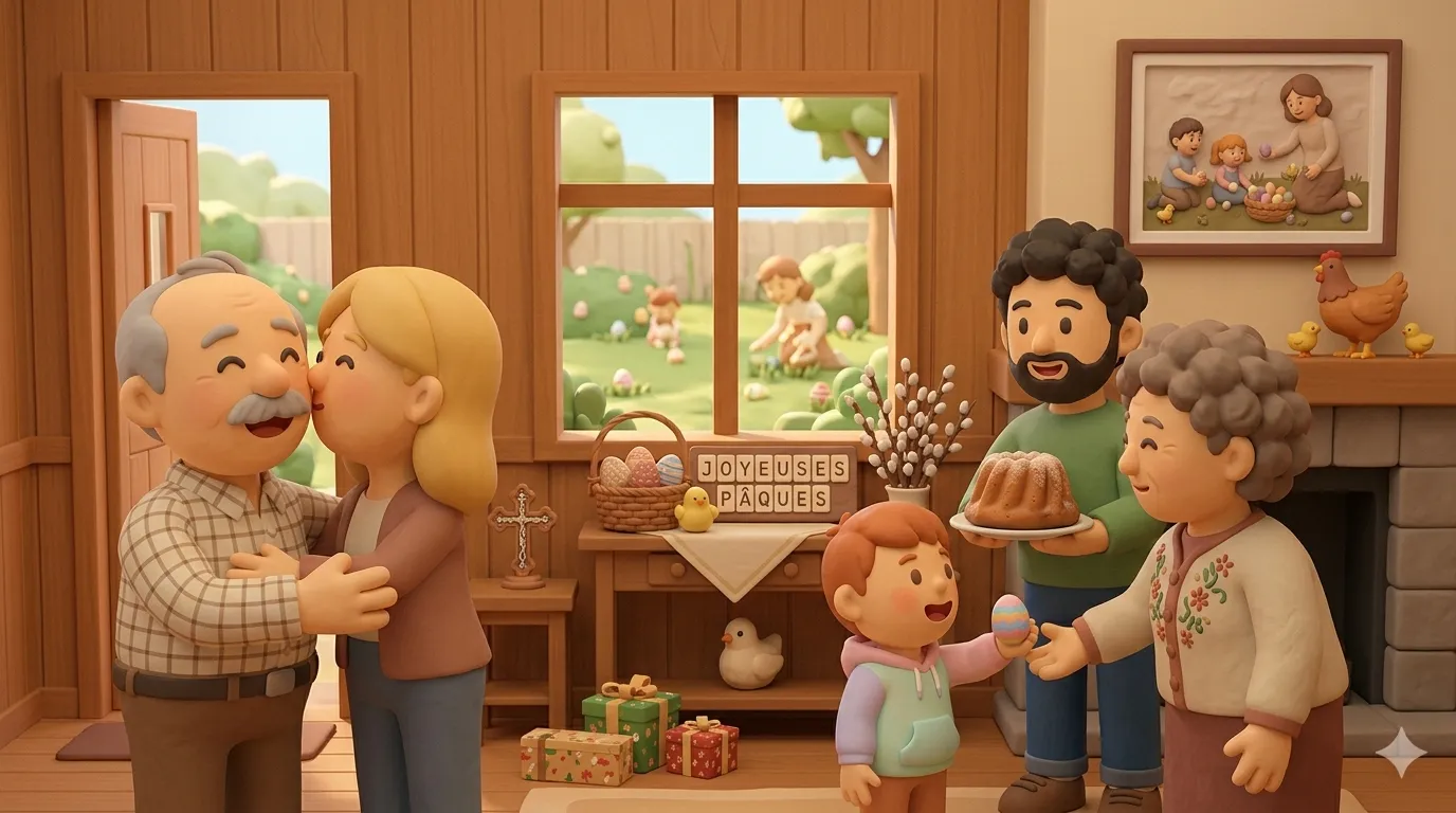 Pâques greetings and family visits