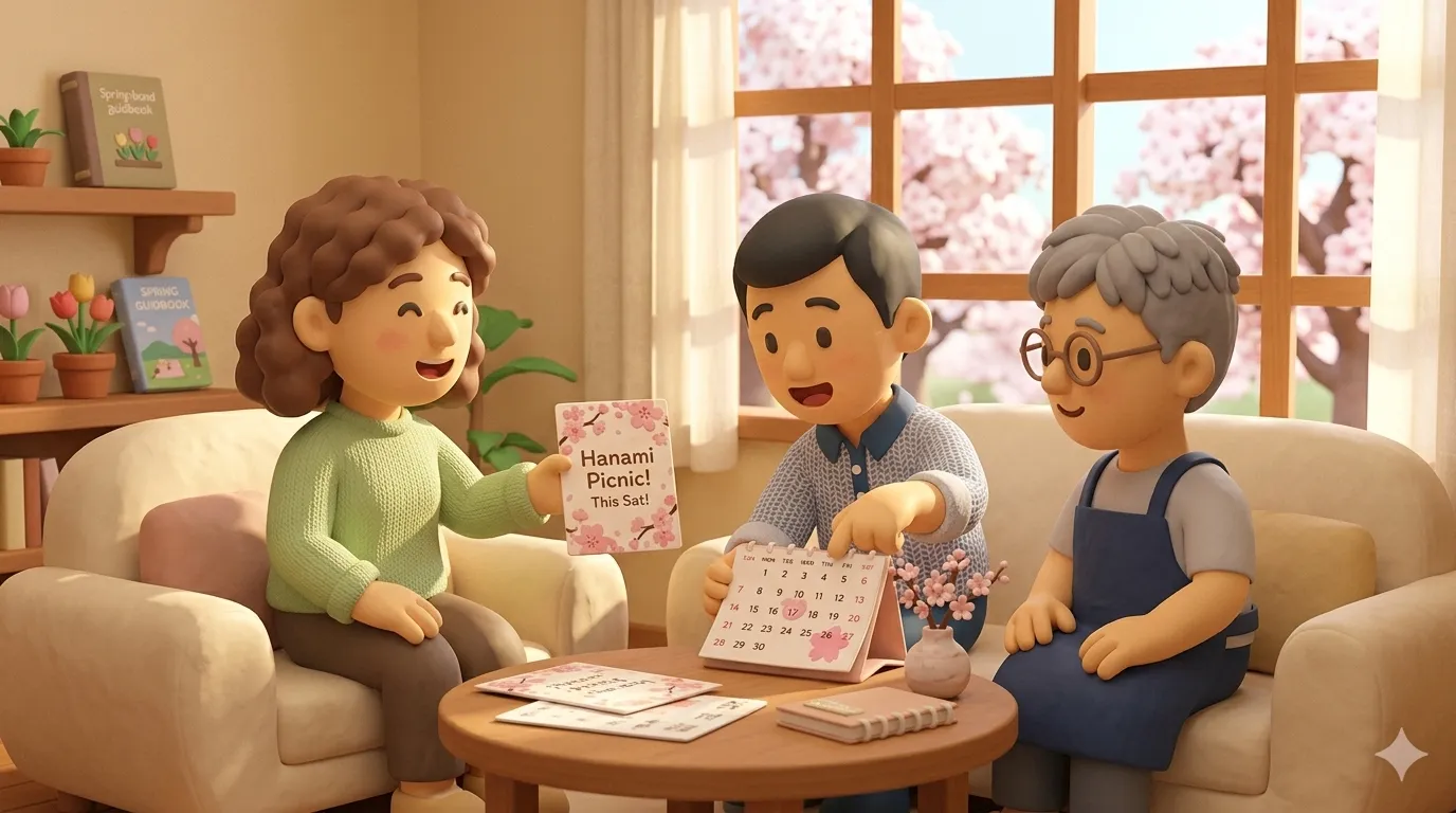 Hanami invitations and spring social plans