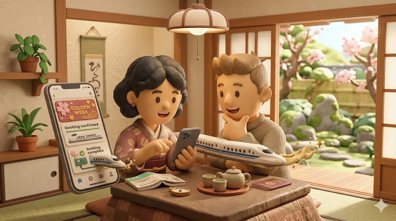Golden Week Shinkansen booking via travel apps