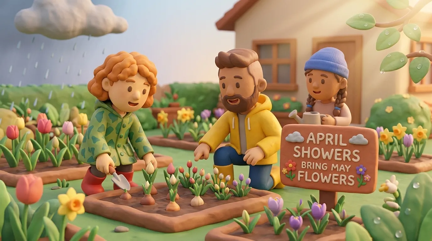 April Showers Bring May Flowers — American spring proverb