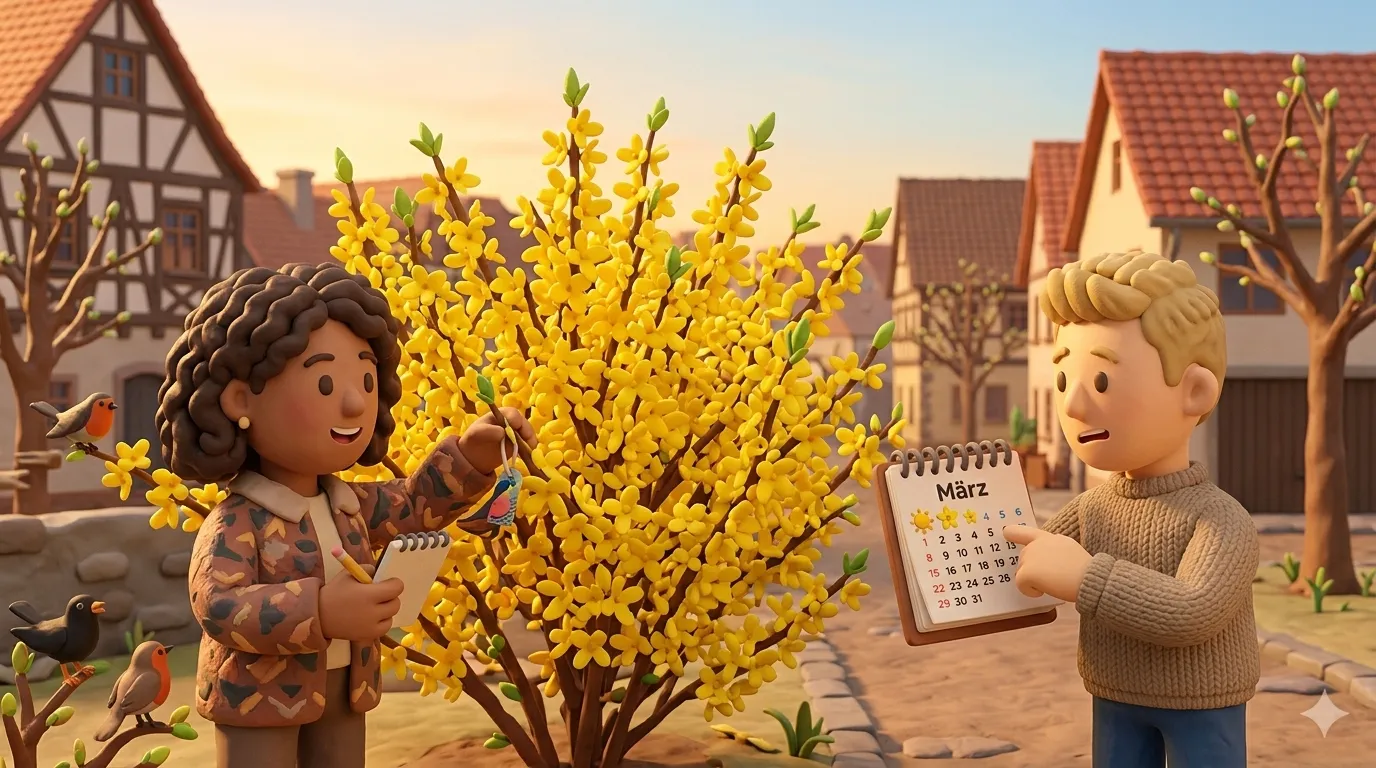 Forsythia blooming earlier due to climate change in Germany