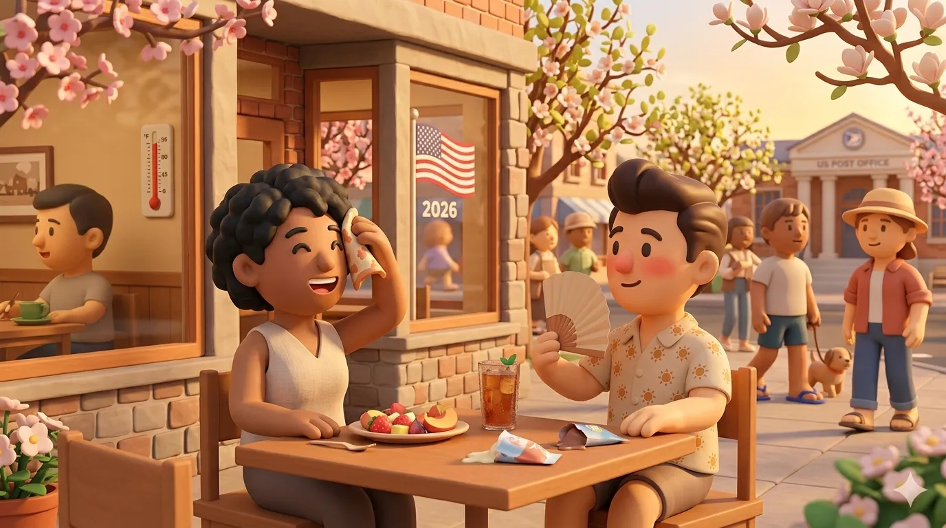 Warmer-than-average spring 2026 in the US