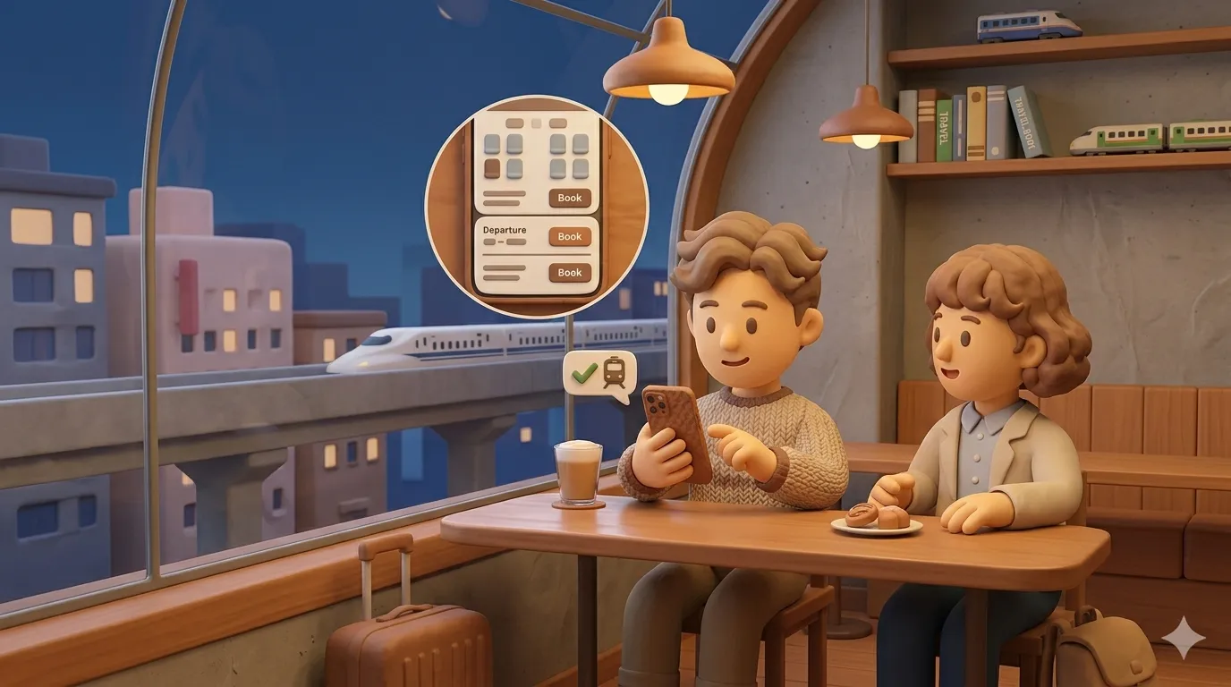 Shinkansen digital ticket booking via app