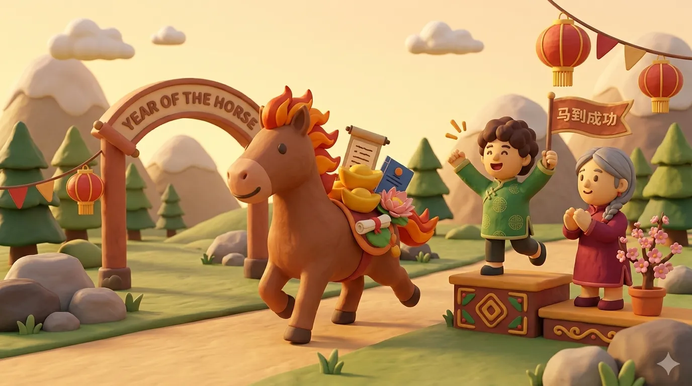 马到成功 — 马年的吉祥成语