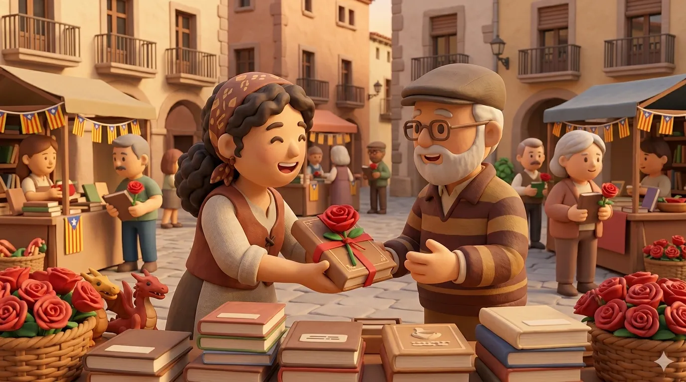 Sant Jordi Day book-gifting conversations in Catalonia