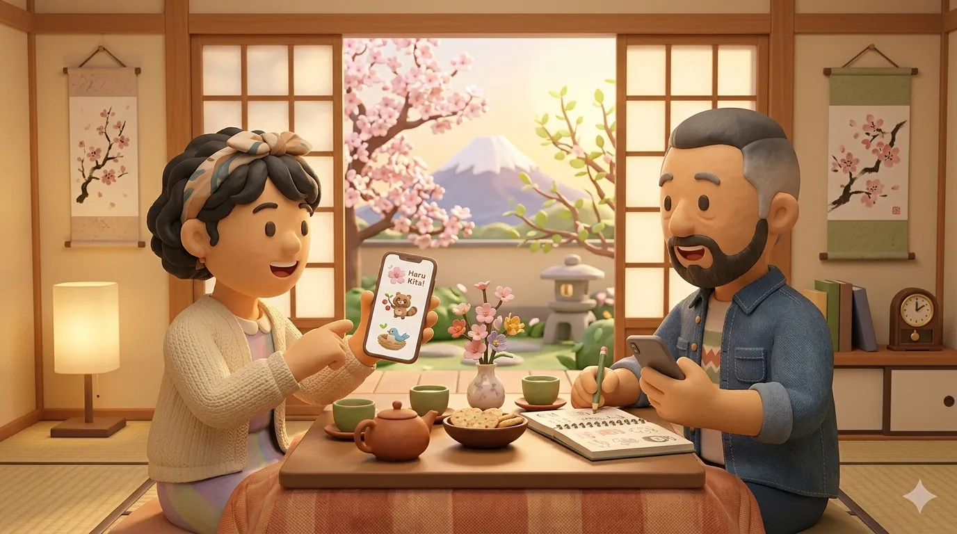 LINE stamp spring greetings culture in Japan