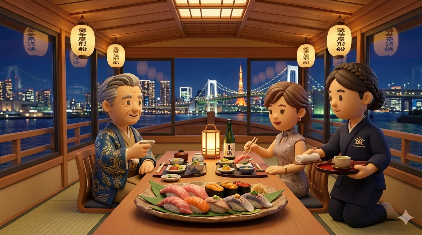 東京の高級屋形船ディナーブーム
