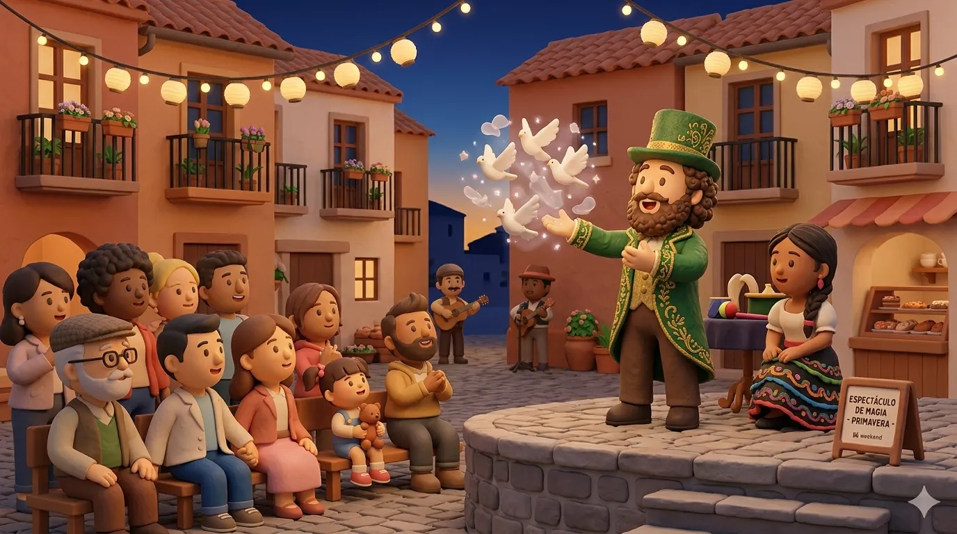 Live magic and entertainment shows on spring weekends in Spain