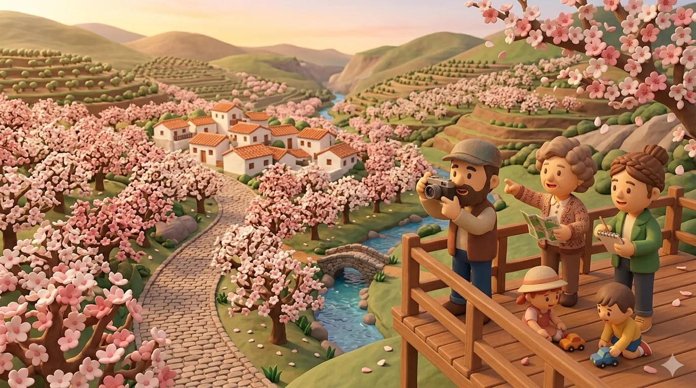 Cherry blossom season in Valle del Jerte