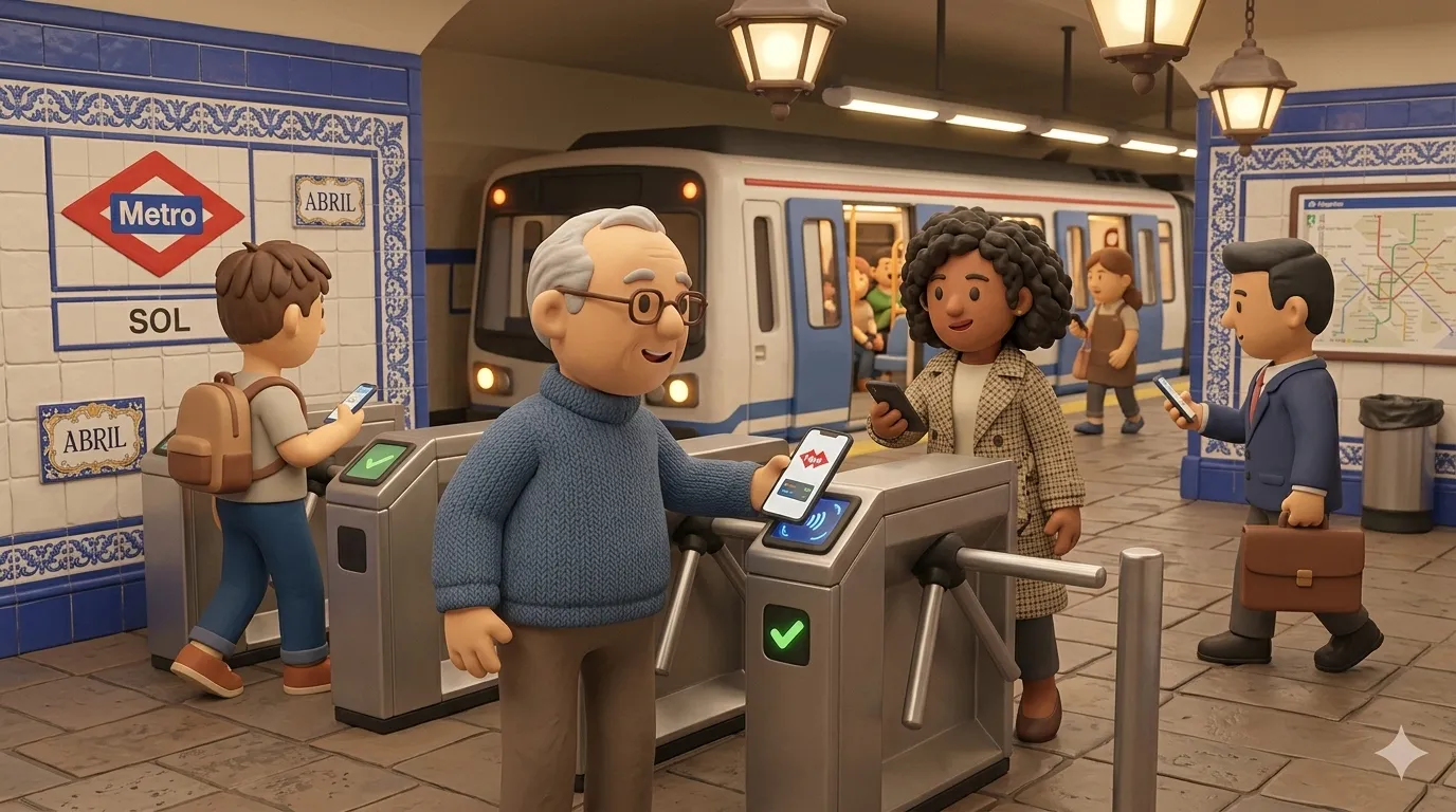 Mobile transit payment in Madrid