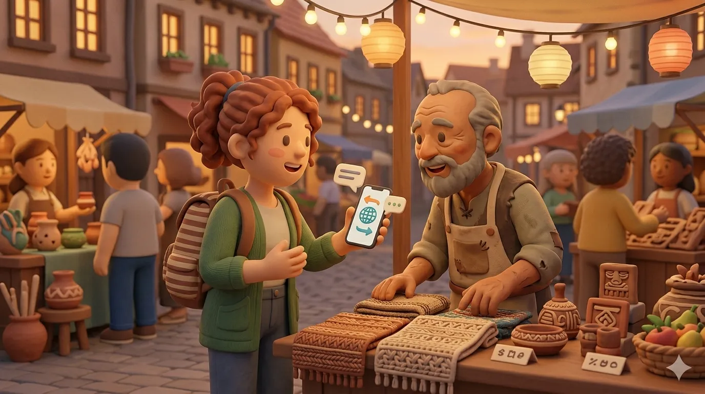 Real-time phone translation while traveling